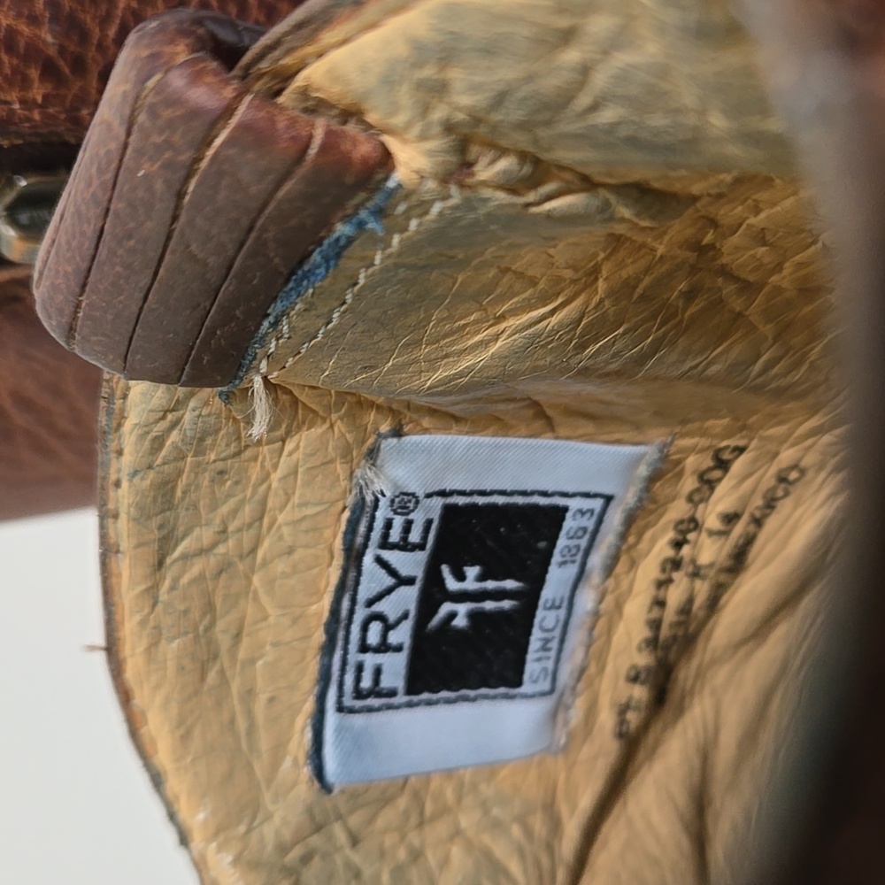 FRYE ILANA WHIPSTITCH DISTRESSED WESTERN COWBOY COGNAC ANKLE BOOTS BOOT 6.5 BOX - Picture 14 of 16